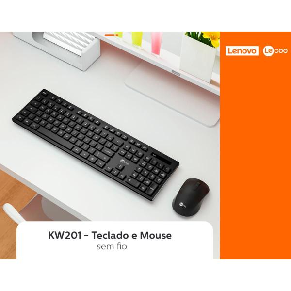 Imagem de Kit teclado multimidia 107 + mouse nano usb abnt2 2400 dpi preto kw201 lecoo