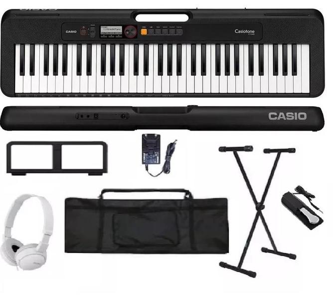 Imagem de Kit Teclado Musical Arranjador Casio CT-S200 Iniciante Estudante