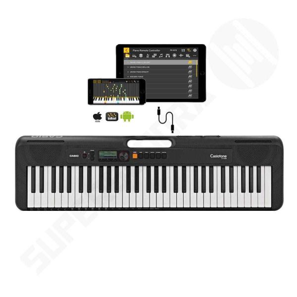 Imagem de Kit Teclado Musical CASIOTONE CT-S200 CASIO Preto + Suporte + Pedal + Capa