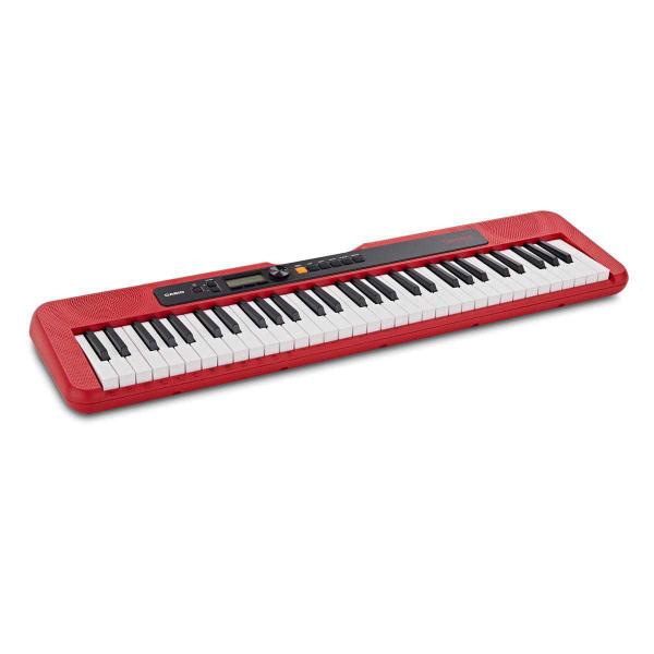 Imagem de Kit Teclado Musical CASIOTONE CT-S200 CASIO Vermelho Aplicativo Chordana Play + Fone + Suporte X