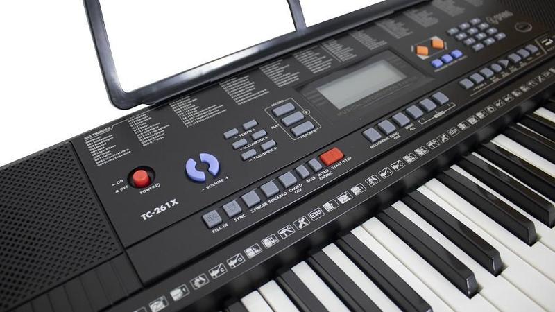 Imagem de Kit Teclado Musical Iniciante 61 Teclas USB C/ Capa + Suporte