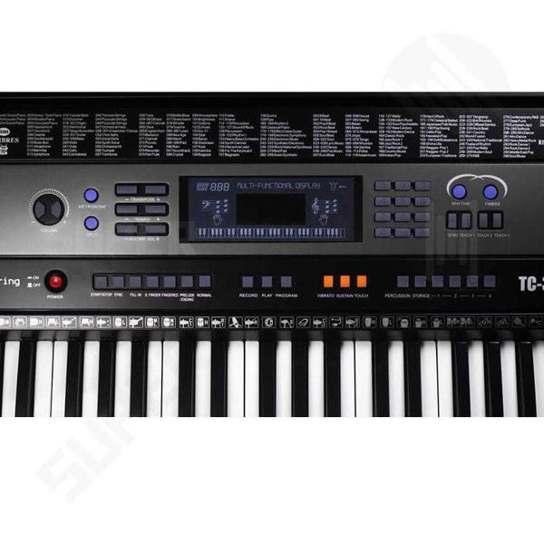 Imagem de Kit Teclado Musical Spring TC 361 61 Teclas Sensitivas + Suporte X + Fone de Ouvido