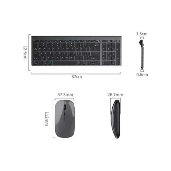 Imagem de Kit Teclado Númerico Mouse Smart Sem Fio 2.4g Recarregável Bateria Wireless