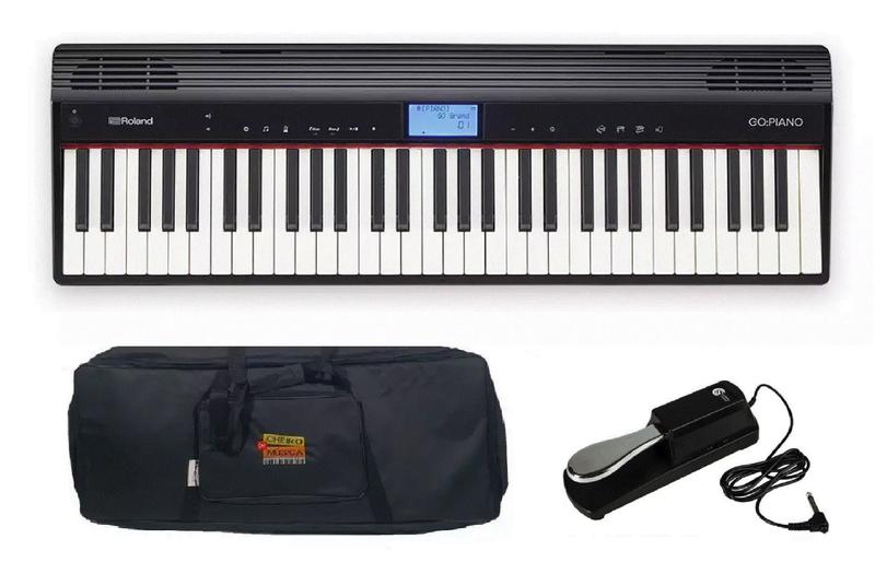 Imagem de Kit Teclado Roland Go Piano Go61p com Capa e Pedal