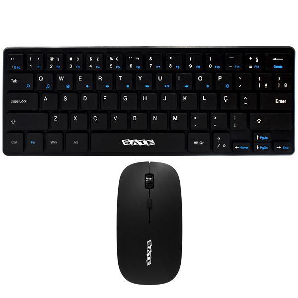 Imagem de Kit Teclado Sem Fio Satellite AK-731G Portugues + Mouse 1.600 Dpi - Preto