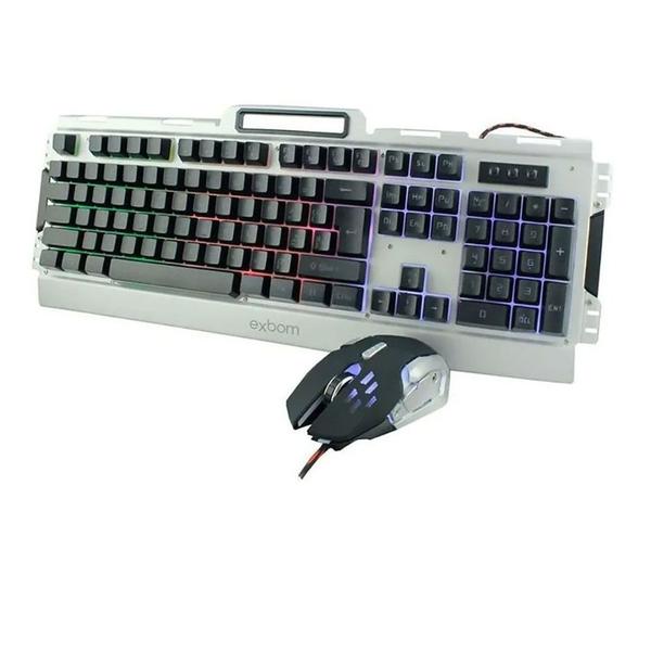 Imagem de Kit Teclado Semi Mecânico Mouse Gamer Iluminado Luz G3000