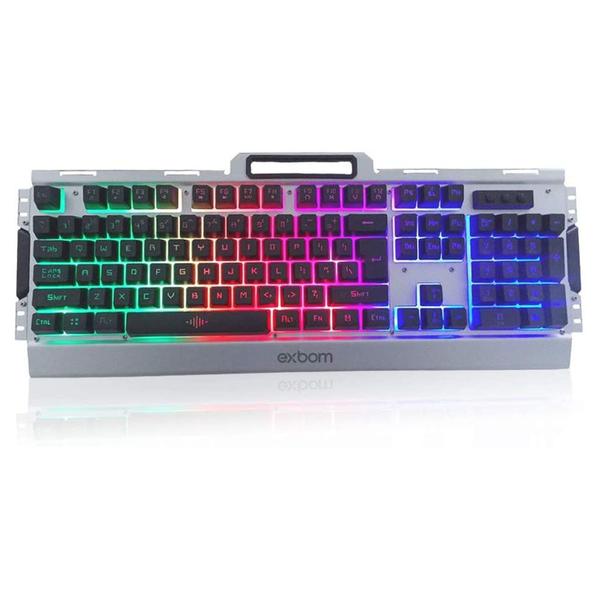 Imagem de Kit Teclado Semi Mecânico Mouse Gamer Led Rgb Metal BK-G3000