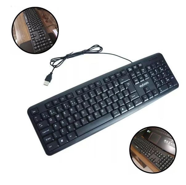 Imagem de Kit Teclado USB Tecla Macia + Mouse PAD Office P/ Computador