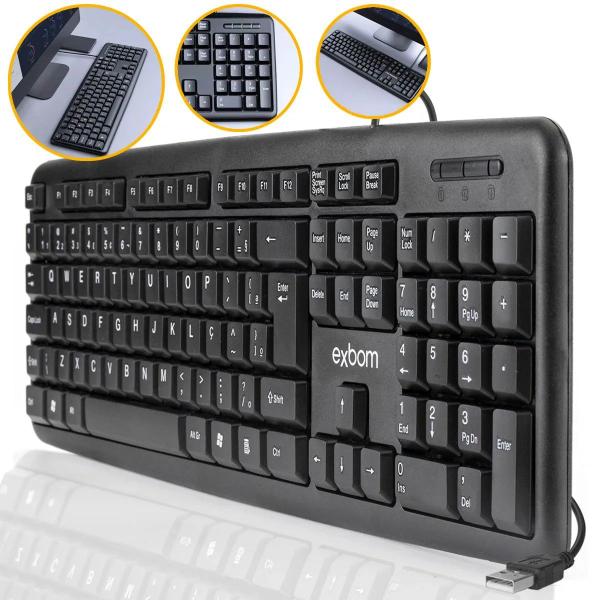 Imagem de Kit Teclado USB Tecla Macia + Mouse PAD Office P/ Computador