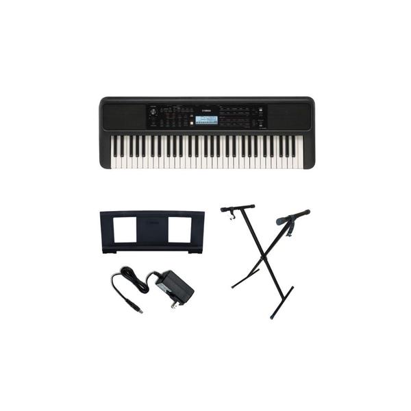 Imagem de Kit Teclado Yamaha PSR E383 Arranjador 5/8 + Fonte + Suporte X