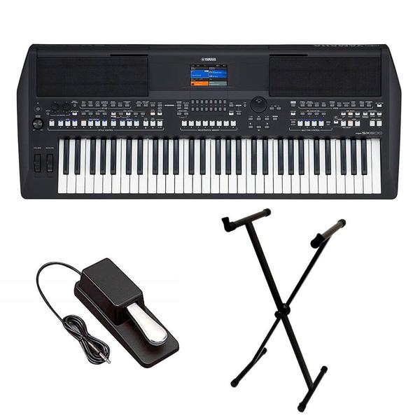 Imagem de Kit Teclado Yamaha PSR-SX600 com Estante e Pedal Sustain