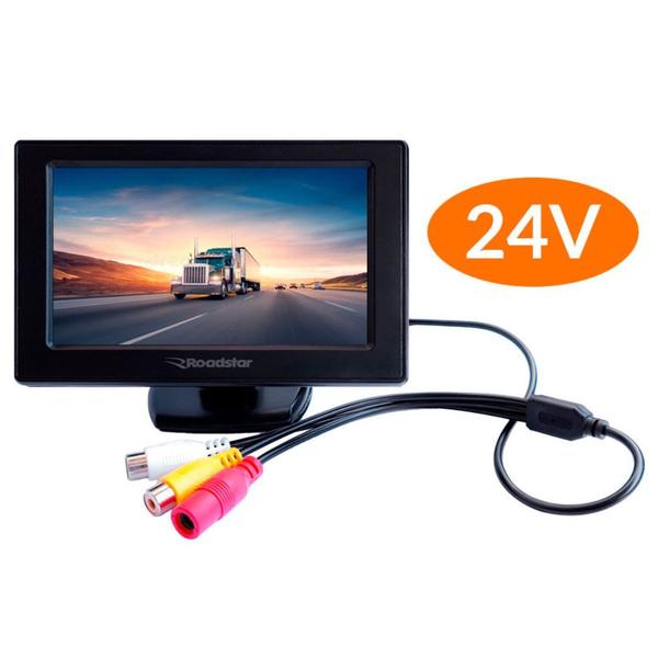 Imagem de Kit Tela Monitor 4.3 Polegadas Lcd Imagem Colorida 24V Caminhão Ônibus + Câmera 24V