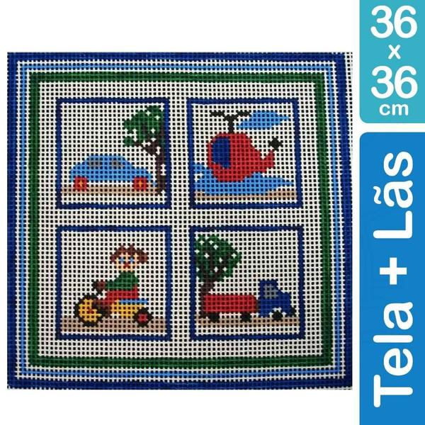 Imagem de Kit Tela para Bordar 36x36 - 3402 Infantil Menino