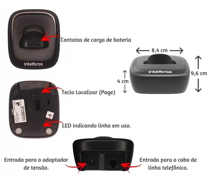 Imagem de Kit Telefone Sem Fio Com 2 RamaIS Intelbras Longo Alcance Bivolt Bina Idenficador