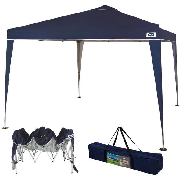 Imagem de Kit Tenda de Abrirl Azul 3x3 Dobravel Mais Carrinho de Praia com Avanco para Caixa Termica  Mor 