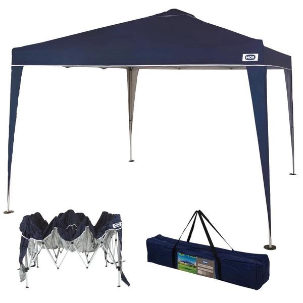 Imagem de Kit Tenda Dobravel Azul 3x3 M Base e Topo + 4 Paredes Brancas Sem Janelas