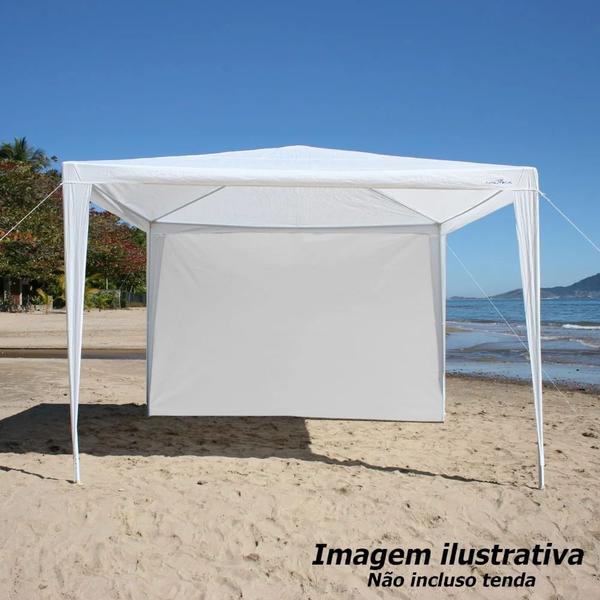 Imagem de Kit Tenda Gazebo Dobravel Azul 3x3 M Mor + 3 Paredes Brancas