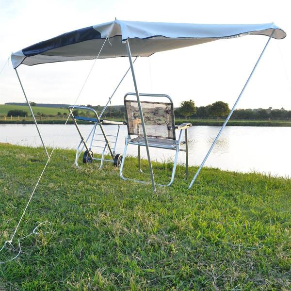 Kit Tenda Gazebo Riviera Camping Praia 2,3x2,3m + 1 Lateral Azul - Zaka Imagem de Kit Tenda Gazebo Riviera Camping Praia 2,3x2,3m + 1 Lateral Azul - Zaka