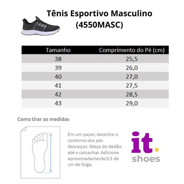 Imagem de Kit Tênis Academia Masculino + Relógio Digital LED + Meia