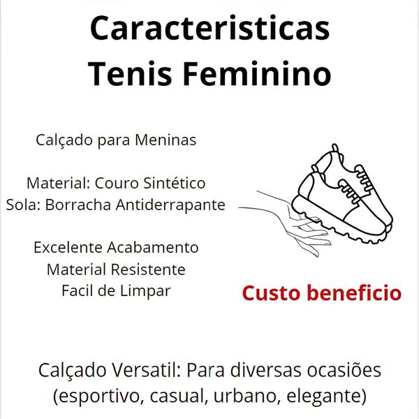 Imagem de Kit Tênis Casual Com Relógio Sapatinho Feminino Escolar Versátil Infantil