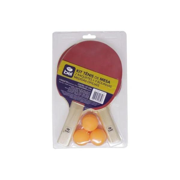 Kit Tenis de Mesa 2 Pin-Pong Raquetes 3 Bolinhas Leve Belfix Imagem de Kit Tenis de Mesa 2 Pin-Pong Raquetes 3 Bolinhas Leve Belfix