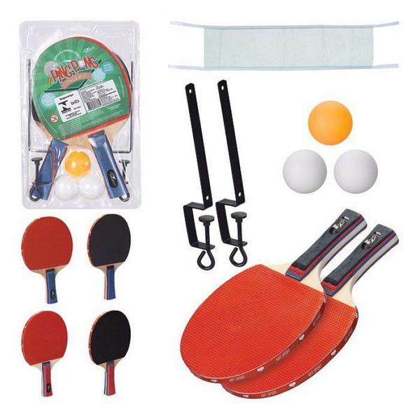 Imagem de Kit Tênis De Mesa Ping Pong 02 Raquetes 03 Bolinhas 01 Rede