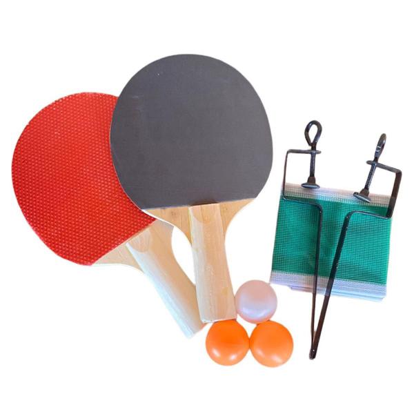Imagem de Kit Tênis De Mesa Ping Pong 2 Raquetes + 3 Bolinhas + 1 Rede Novo Original