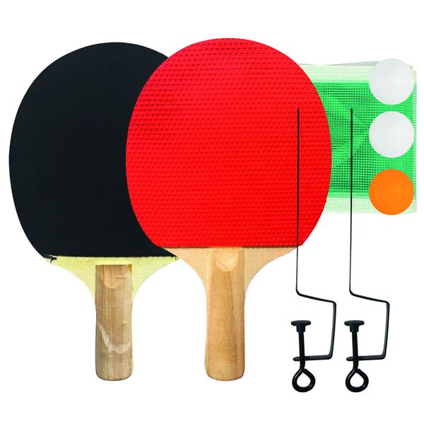 Imagem de Kit Tênis de Mesa Ping Pong 2 Raquetes 3 Bolinhas Suporte Rede Completo