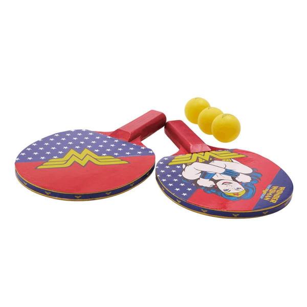 Imagem de Kit Tênis De Mesa Ping Pong Mulher Maravilha Com 3 Bolas