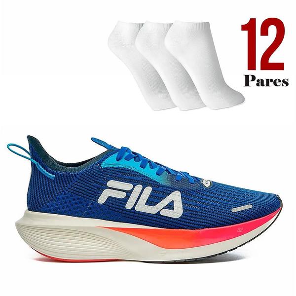 Imagem de Kit Tênis Fila Racer Carbon 2 Masculino + 12 Pares de Meias