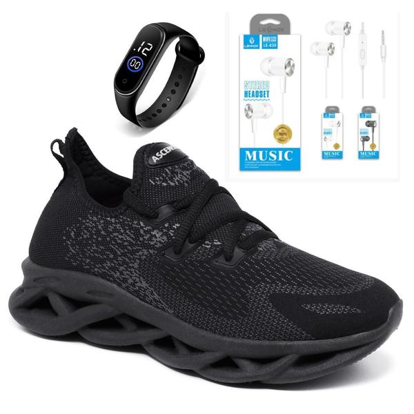 Imagem de Kit Tênis Leve Academia Caminhada Nylon Respirável Masculino