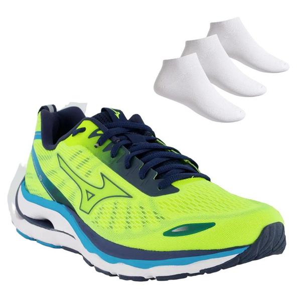 Imagem de Kit Tênis Mizuno Wave Dynasty 5 Masculino + 3 Pares de Meias