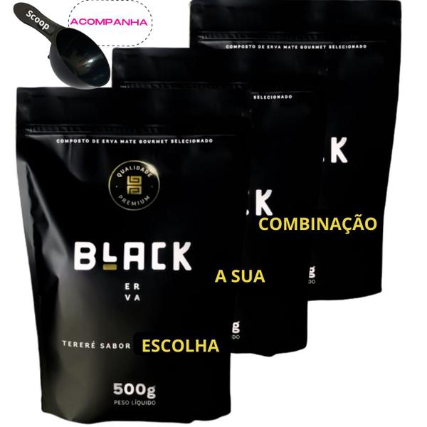 Imagem de KiT Tereré 3 Pacotes Black Erva Mate Personalizado Gourmet Premium Escolha sua Combinação