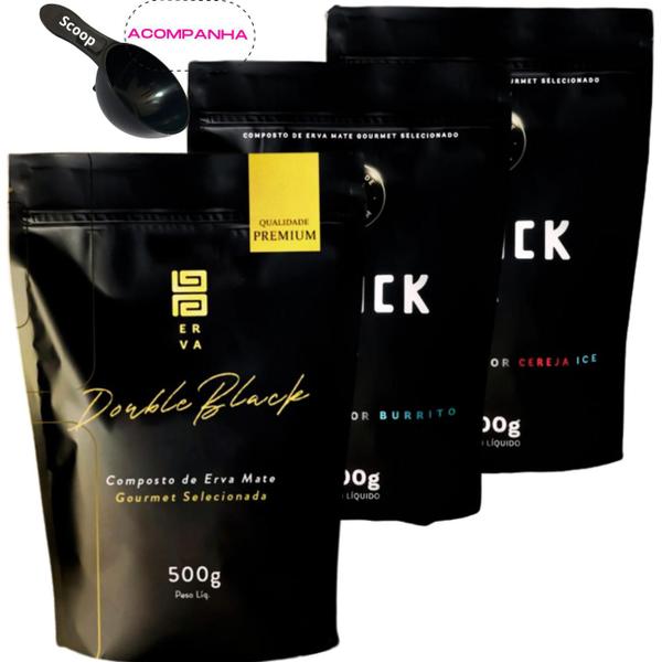 Imagem de KiT Tereré 3 Pacotes Black Erva Mate Personalizado Gourmet Premium Escolha sua Combinação