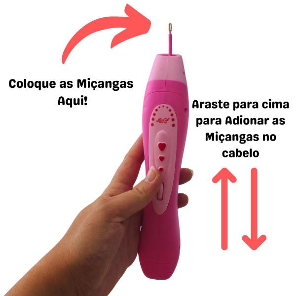 Imagem de Kit Tererê Miçangas Cabelo Com Aplicador Penteados Brinquedo