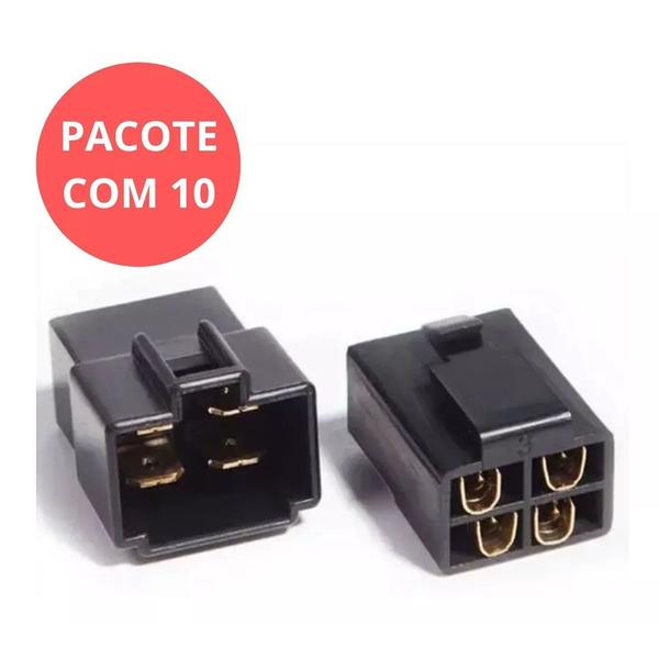 Imagem de Kit Terminal Conector 4 Vias C/ Trava Pacote C/ 10 Kits