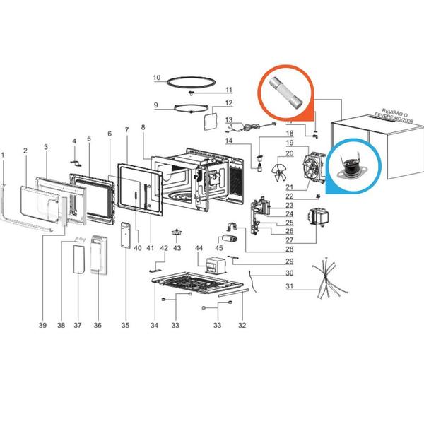 Imagem de KIT TERMOSTATO 105ºa + FUSIVEL DE MICROONDAS CERÂMICA 20a