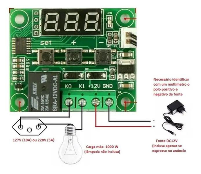 Imagem de Kit Termostato Digital W1209 (10x)