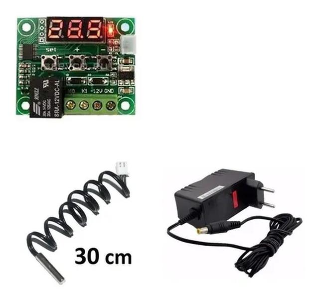 Imagem de Kit Termostato Digital W1209 + Fonte 12V 2.5A