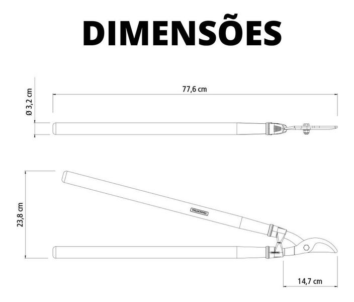 Imagem de Kit Tesouras Poda Jardinagem Profissional 3 Peças Tramontina