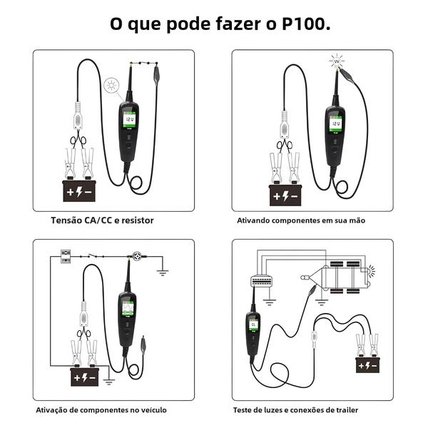 Imagem de Kit Testador de Circuito Automotivo 2m - Testador de Resistência e Tensão