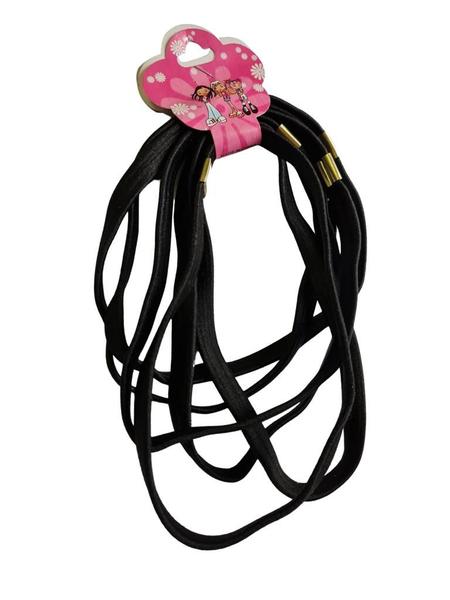 Kit Tiara preta lisa Elástico Masculina/ feminina- 12un - Tiara