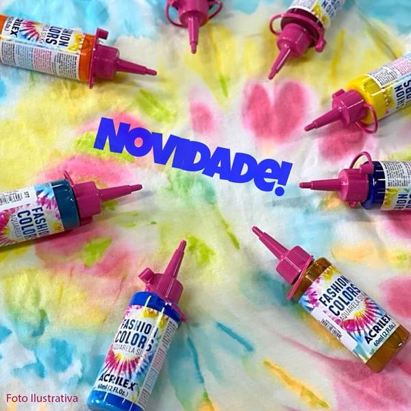 Imagem de Kit Tie Dye Aquarela Silk Acrilex Fashion Colors 7 Unidades