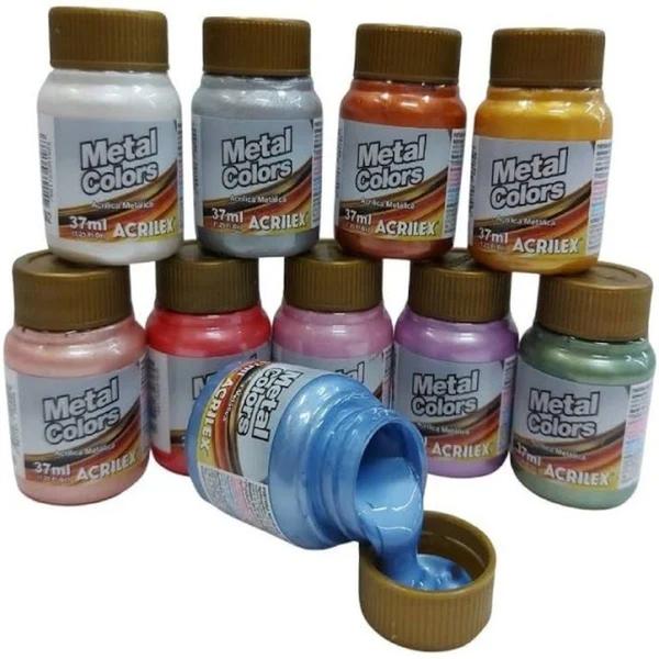 Imagem de Kit Tinta Acrilica Metal Colors 37ml Acrilex Escolha As Cores