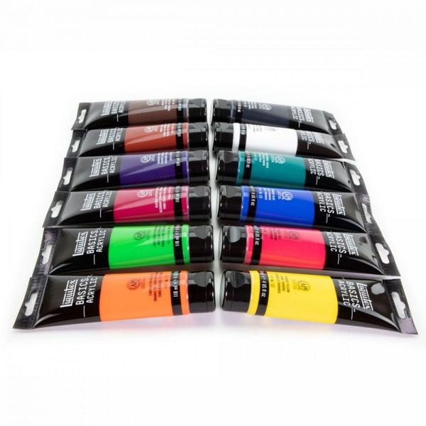 Imagem de Kit Tinta Acrílica Para Tela Liquitex Basics 118ml 12 Cores