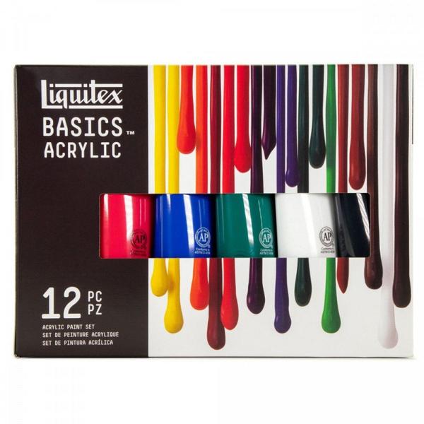 Imagem de Kit Tinta Acrílica Para Tela Liquitex Basics 118ml 12 Cores