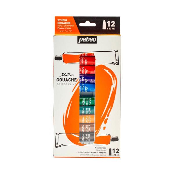 Imagem de Kit Tinta Guache Studio Pébéo Tubo 12ml 12 Cores