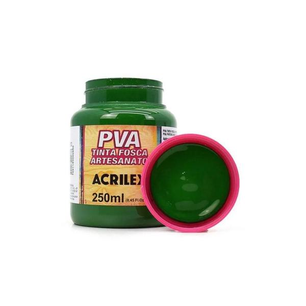 Imagem de Kit Tinta Pva Fosca Artesanato 250Ml 3Un Verde Musgo Acrilex