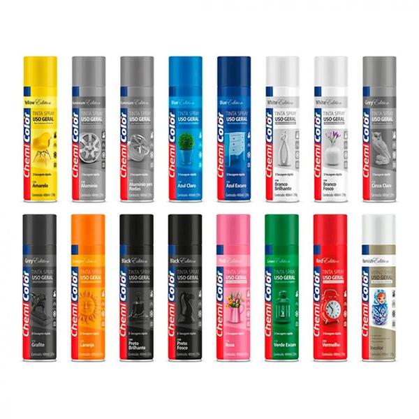 Imagem de Kit tinta spray uso geral 400ml/250g - chemicolor