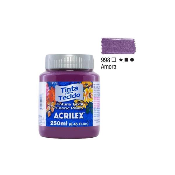 Imagem de Kit Tinta Tecido Fosca 250Ml Com 3Un Amora Acrilex